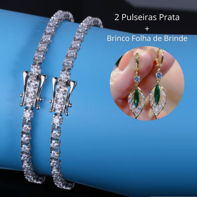 [Compre 1 Leve 2] Pulseira de Zircônia Brilhante + 1 Ano de Garantia