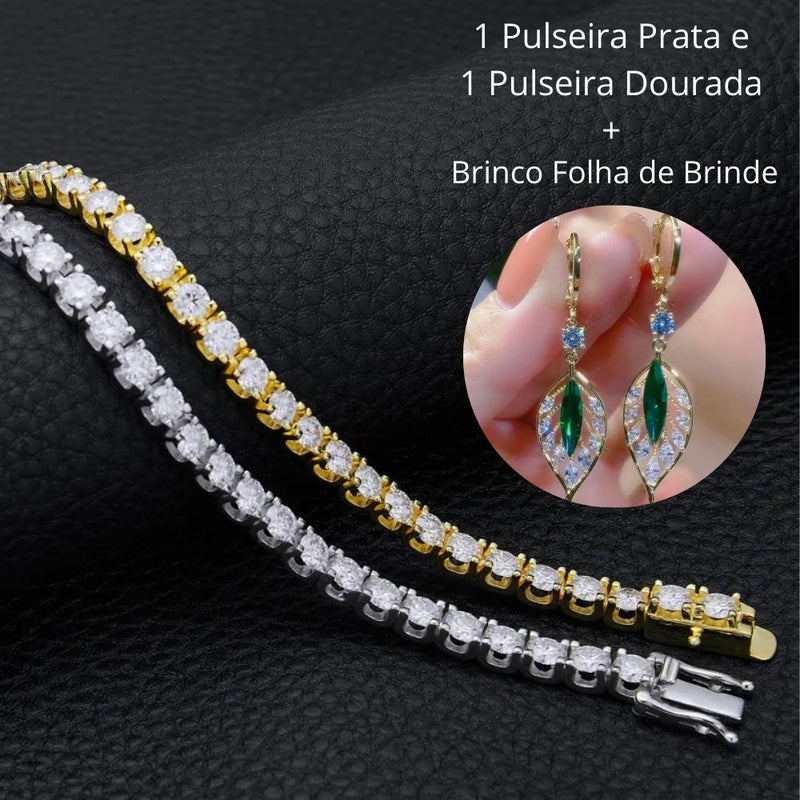 [Compre 1 Leve 2] Pulseira de Zircônia Brilhante + 1 Ano de Garantia