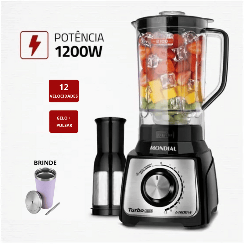 Liquidificador C/ 12 Velocidades 1200W Mondial + Frete Grátis